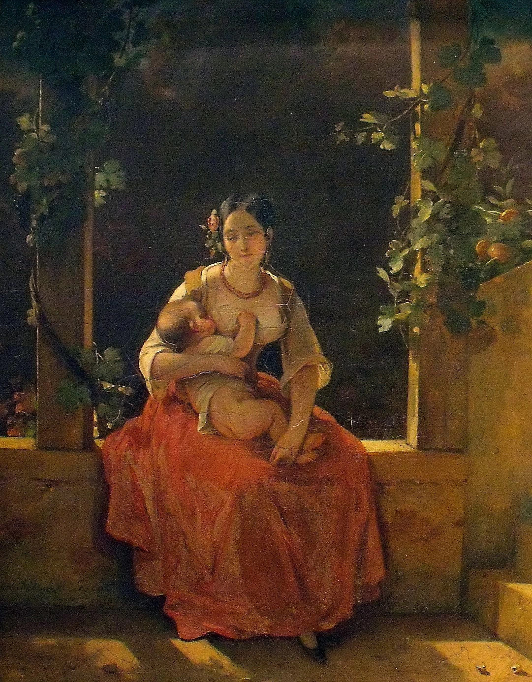 Giovane madre allatta il suo bambino - Museo Antoine Vivenel, Compiègne